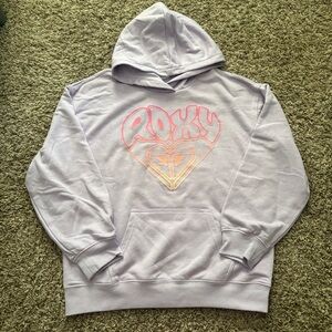 Roxy Lavender Pullover Hoodie with Pink-Peach Gradient Logo